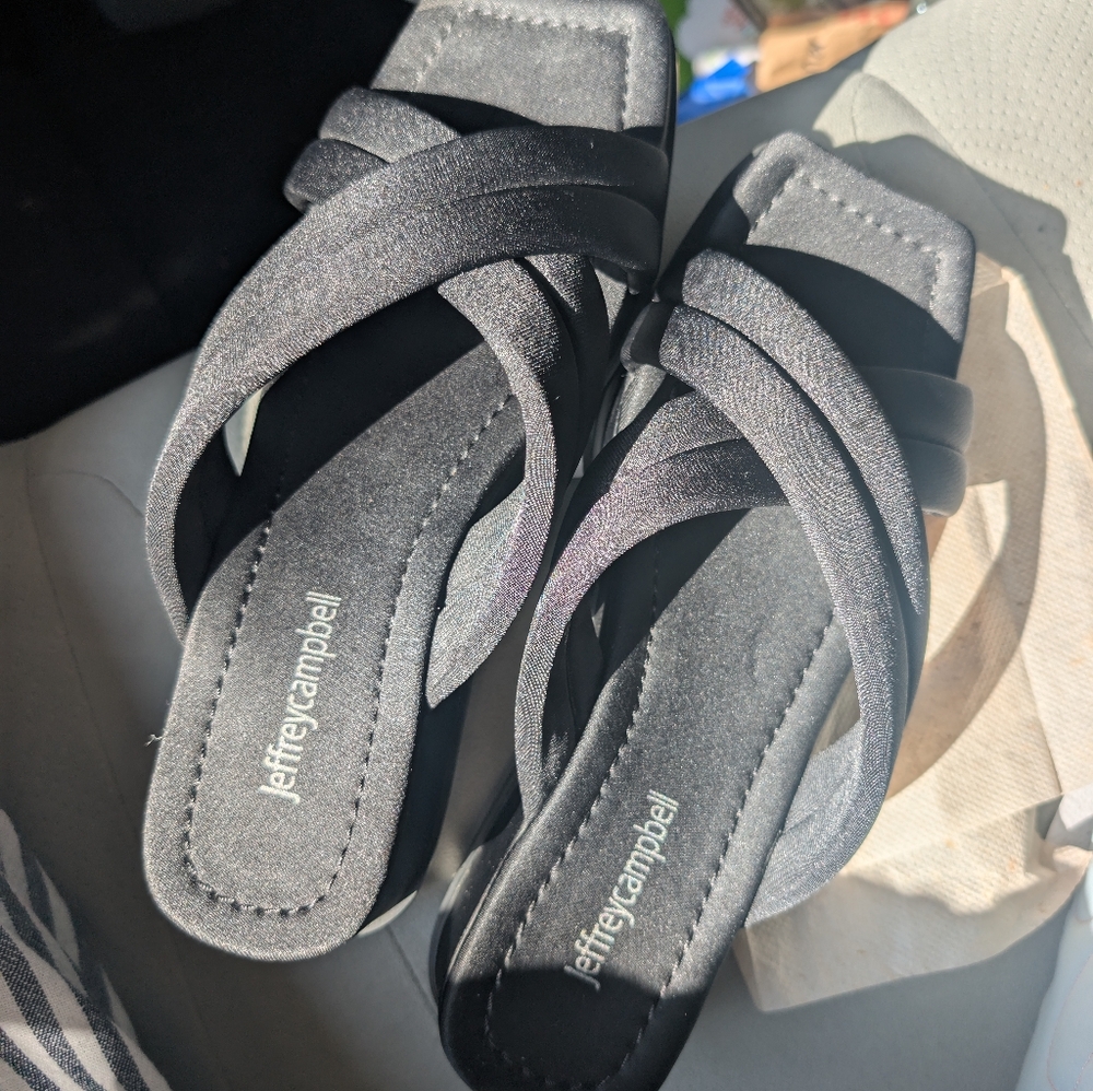 jeffrey campbell sun sation sandals Black